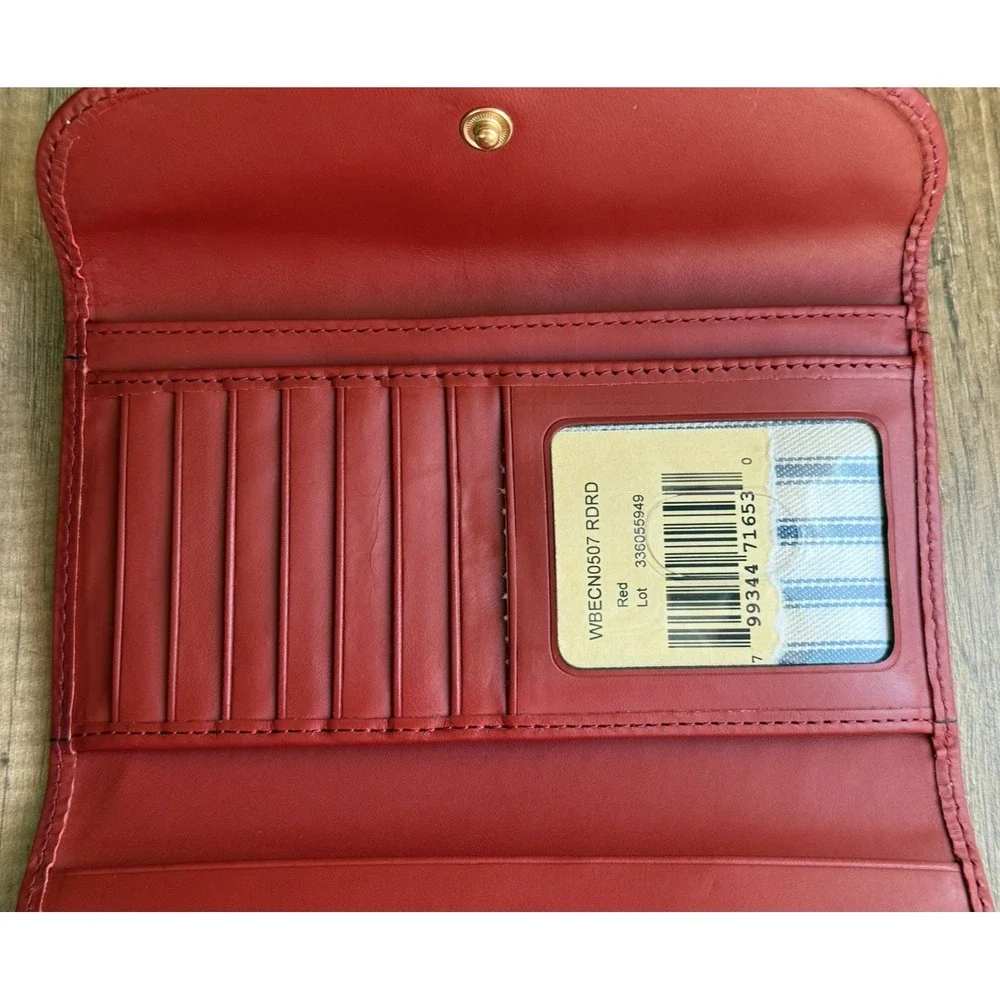 NEW Dooney &‎ Bourke Belmar CONTINENTAL CLUTCH WALLET Red Strawberry 🍓Leather